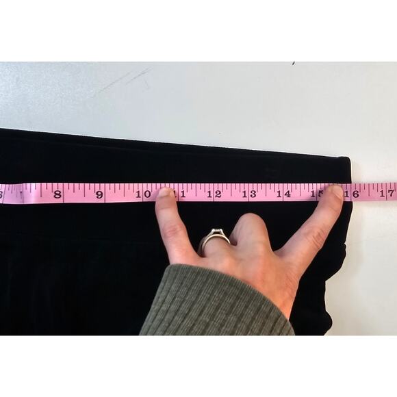 Chicos 2 (L) acetate pull on slinky gaucho wide leg crop pants black stretch - Picture 8 of 8